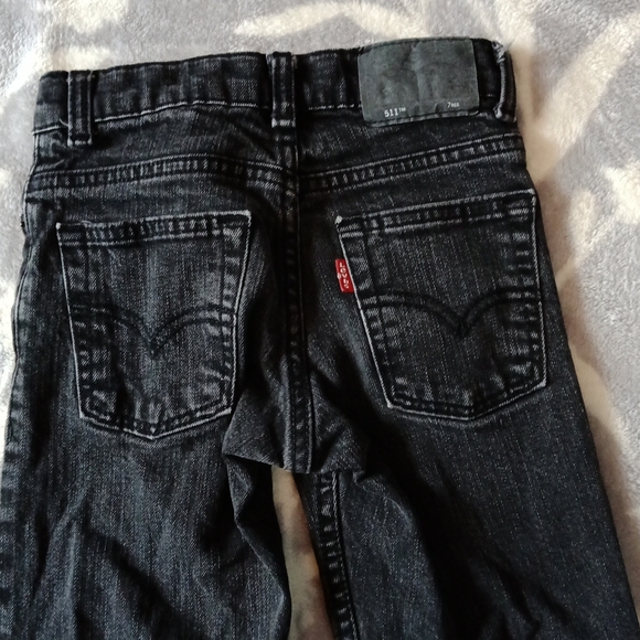 Cool Levi's 511 black Sz 7 Reg slim/adjustable waist jeans - Picture 6 of 9